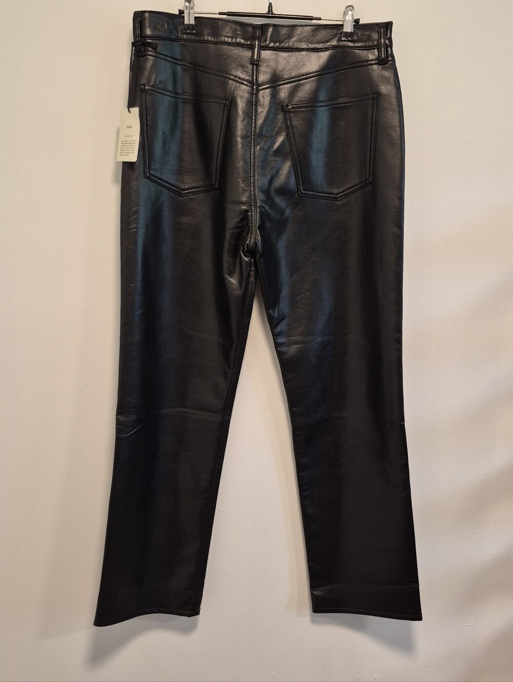 Agolde Recycled Leather 90's Pinch Waist Pants In Detox Black Size 31 NWT $348 - Picture 8 of 16
